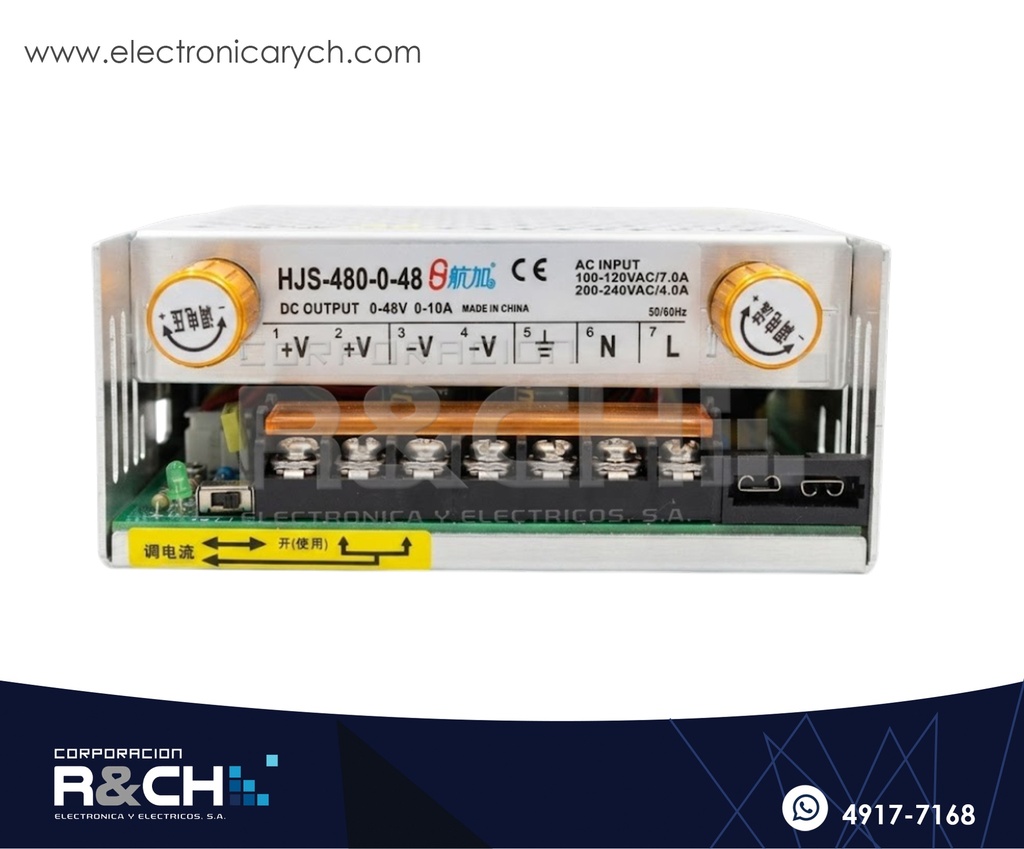 FE-048V10A fuente 110/220V ajustable  0-48VCD 10A aluminio