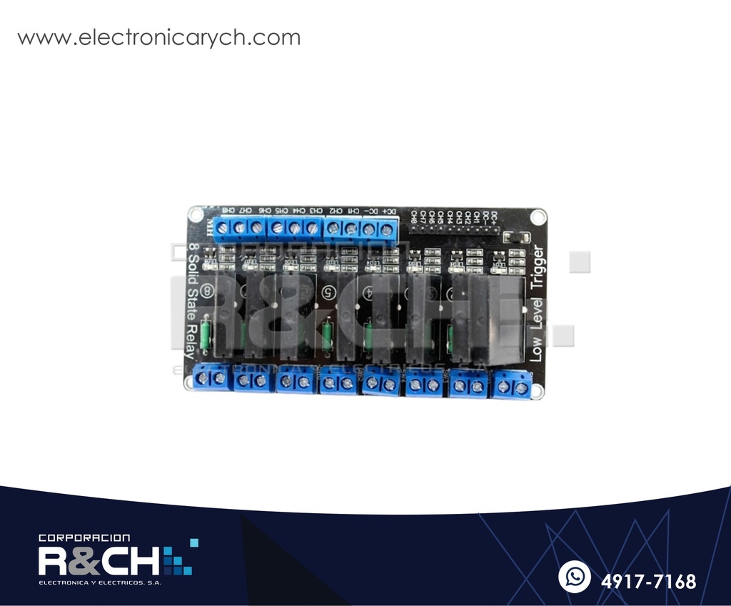 RL-8C-5/2 relay modulo 8 chanel 5V 1 polo 2 tiros 2A for arduino estado solido