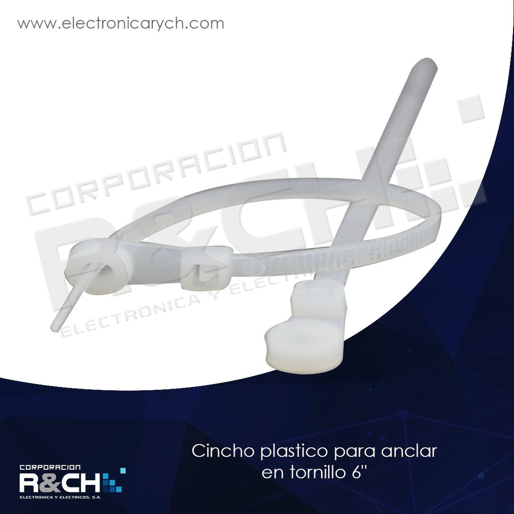 HM-CTH-6 cincho plastico para anclar en tornillo 6" 30LBs 100 unidades