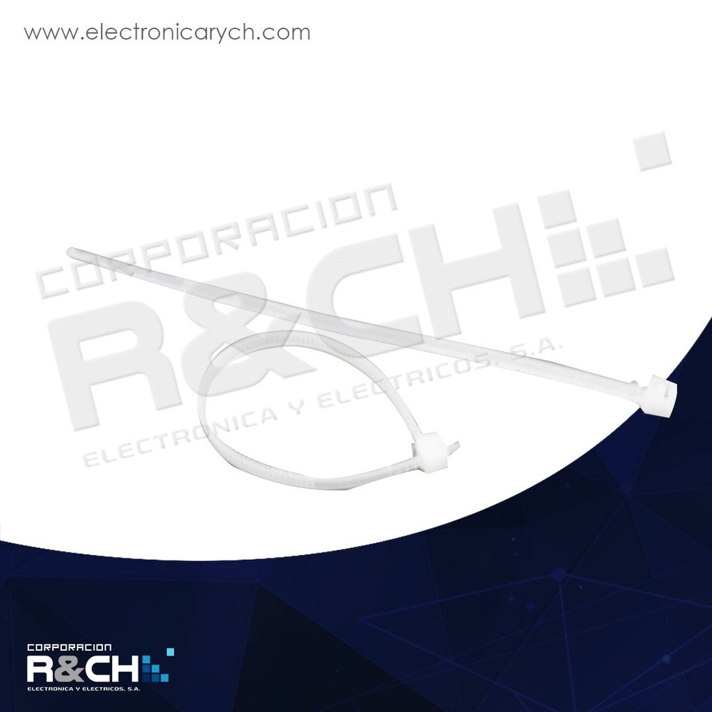 HM-CT-3 cincho plastico 6" transparente 100 unidades