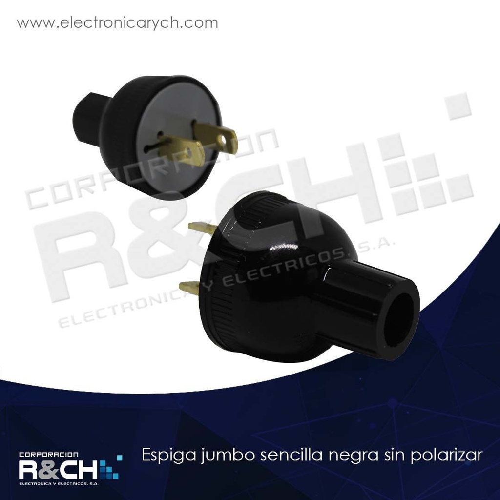 [60-E17S] 60-E17S espiga jumbo sencilla negra sin polarizar