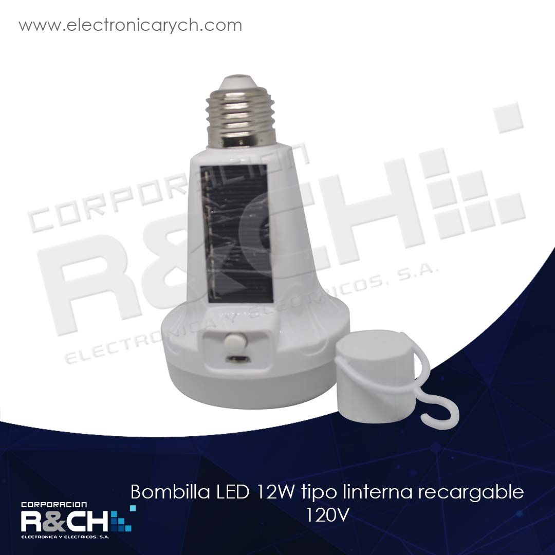 60-ELED12-F bombilla LED 12W tipo linterna recargable 120V