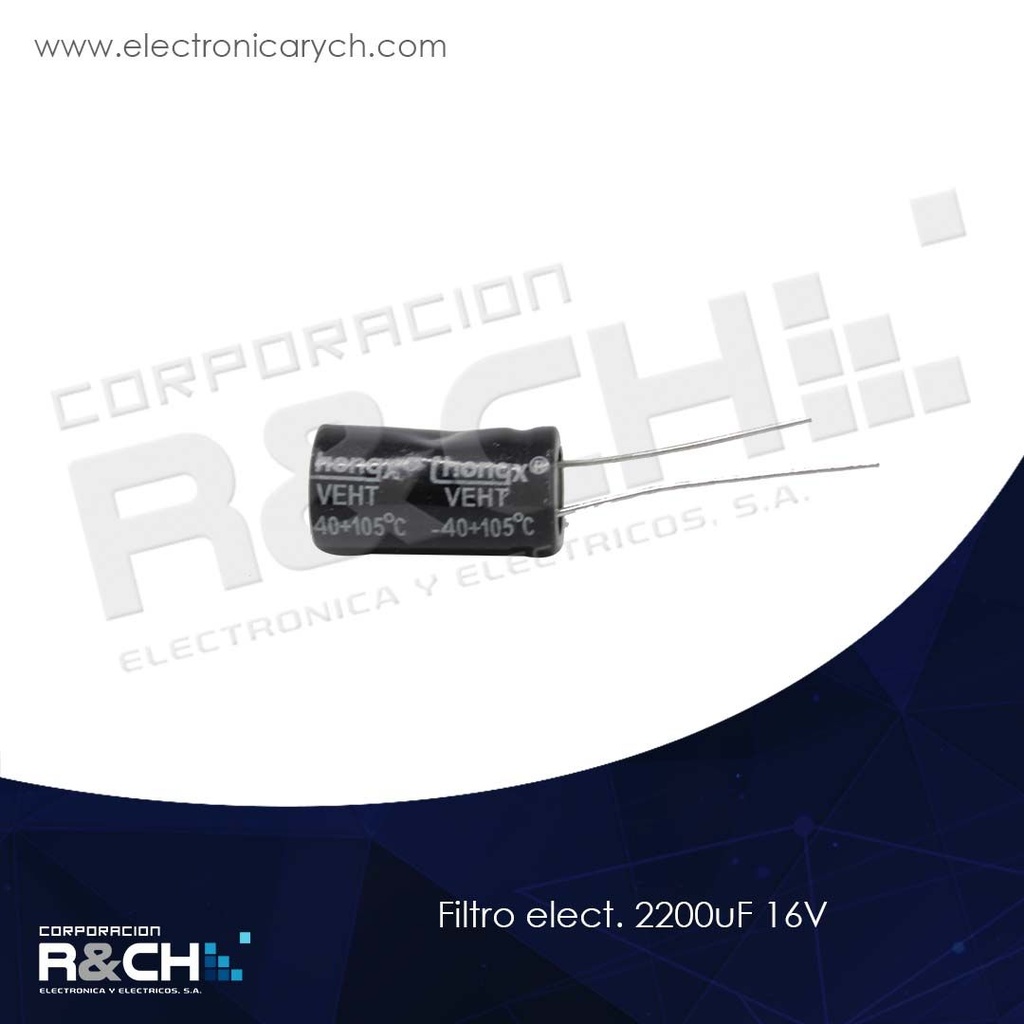 FE-2200U/16 filtro elect. 2200uF 16V