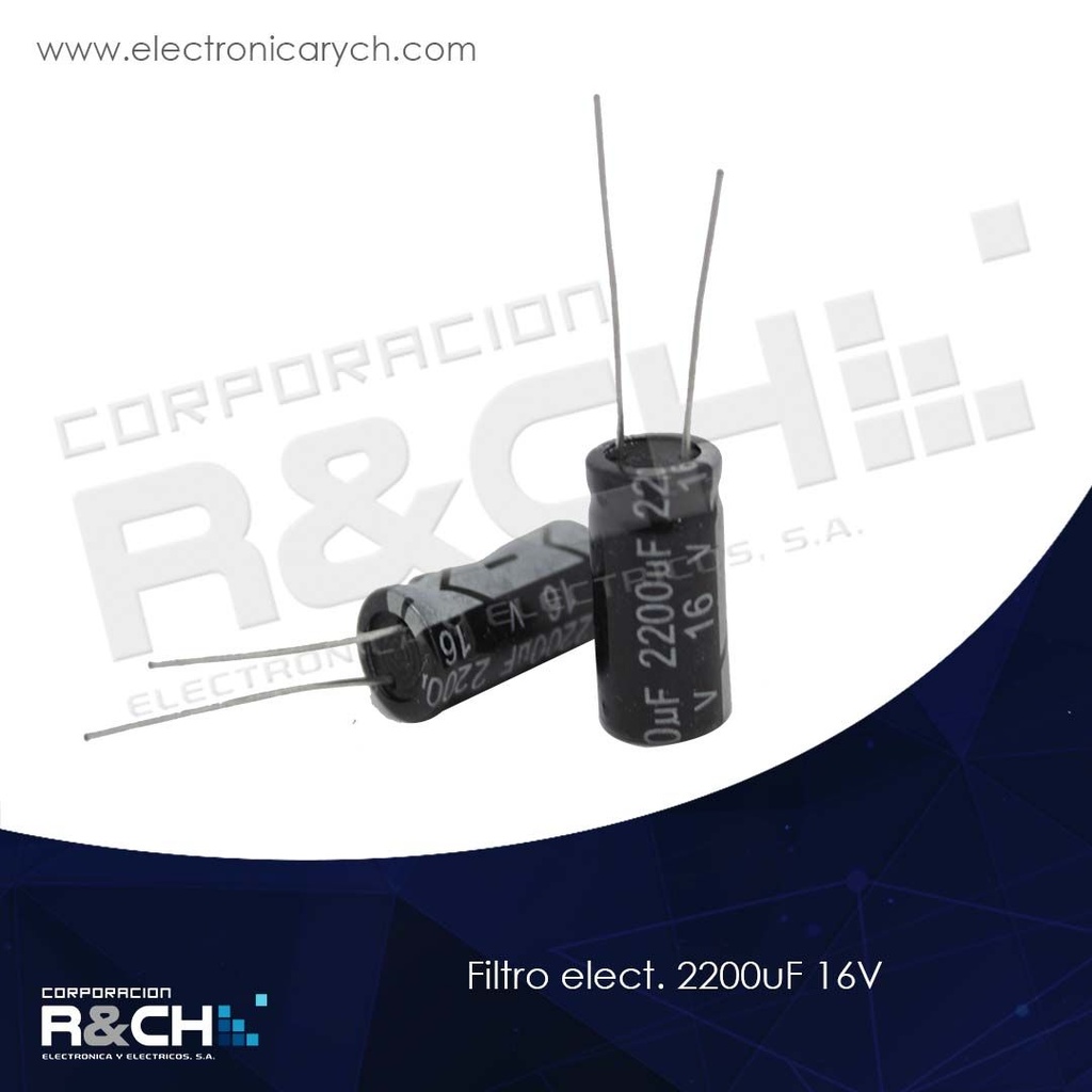 FE-2200U/16 filtro elect. 2200uF 16V