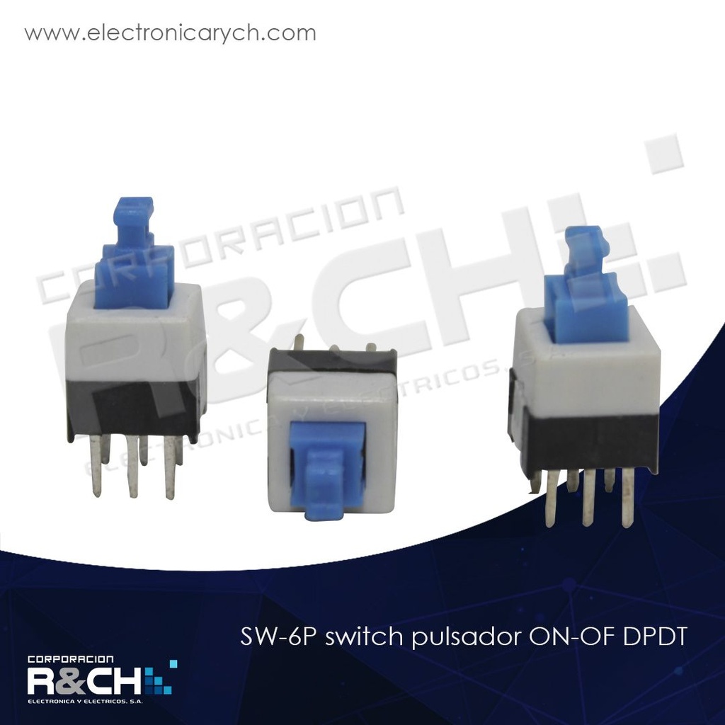 SW-6P switch pulsador ON-OF DPDT