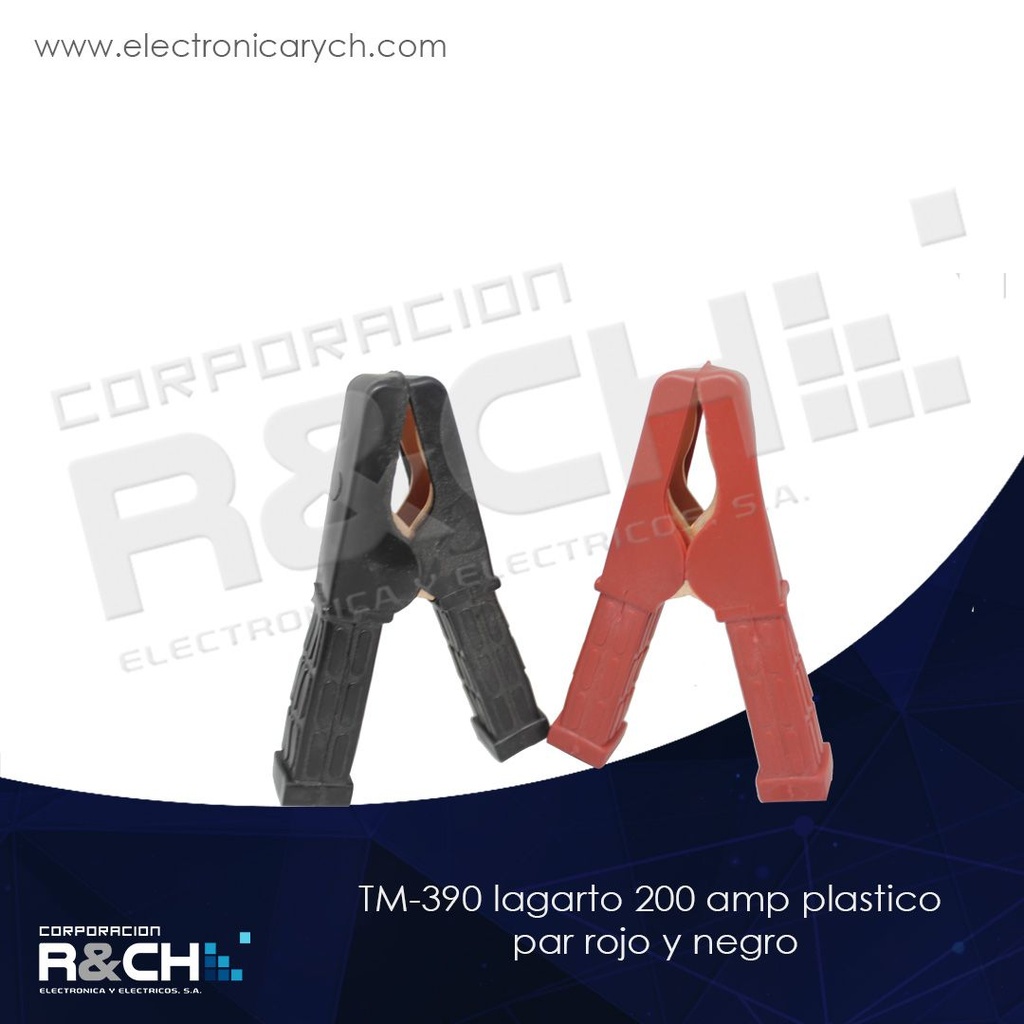 TM-390 lagarto 200 amp plastico par rojo y negro
