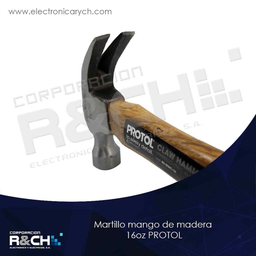 HM-80-MWC-16 martillo mango de madera 16oz PROTOL