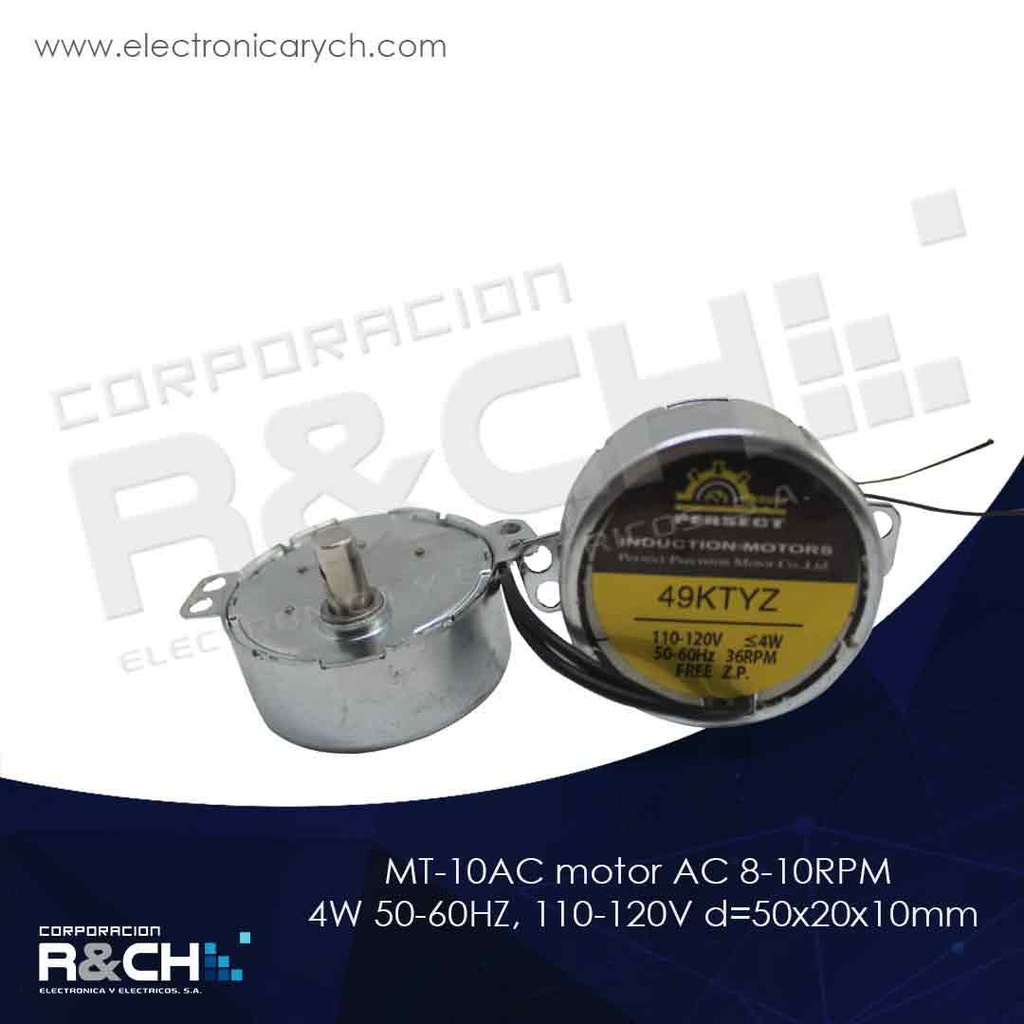 MT-10AC motor AC 8-10RPM 4W 50-60HZ, 110-120V d=50x20x10mm