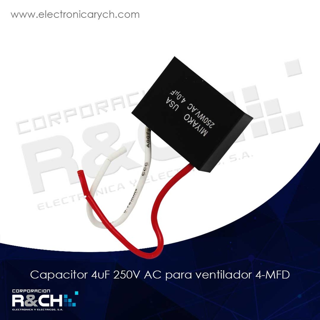 CC-4UF/250 capacitor 4uF 250V AC para ventilador 4-MFD