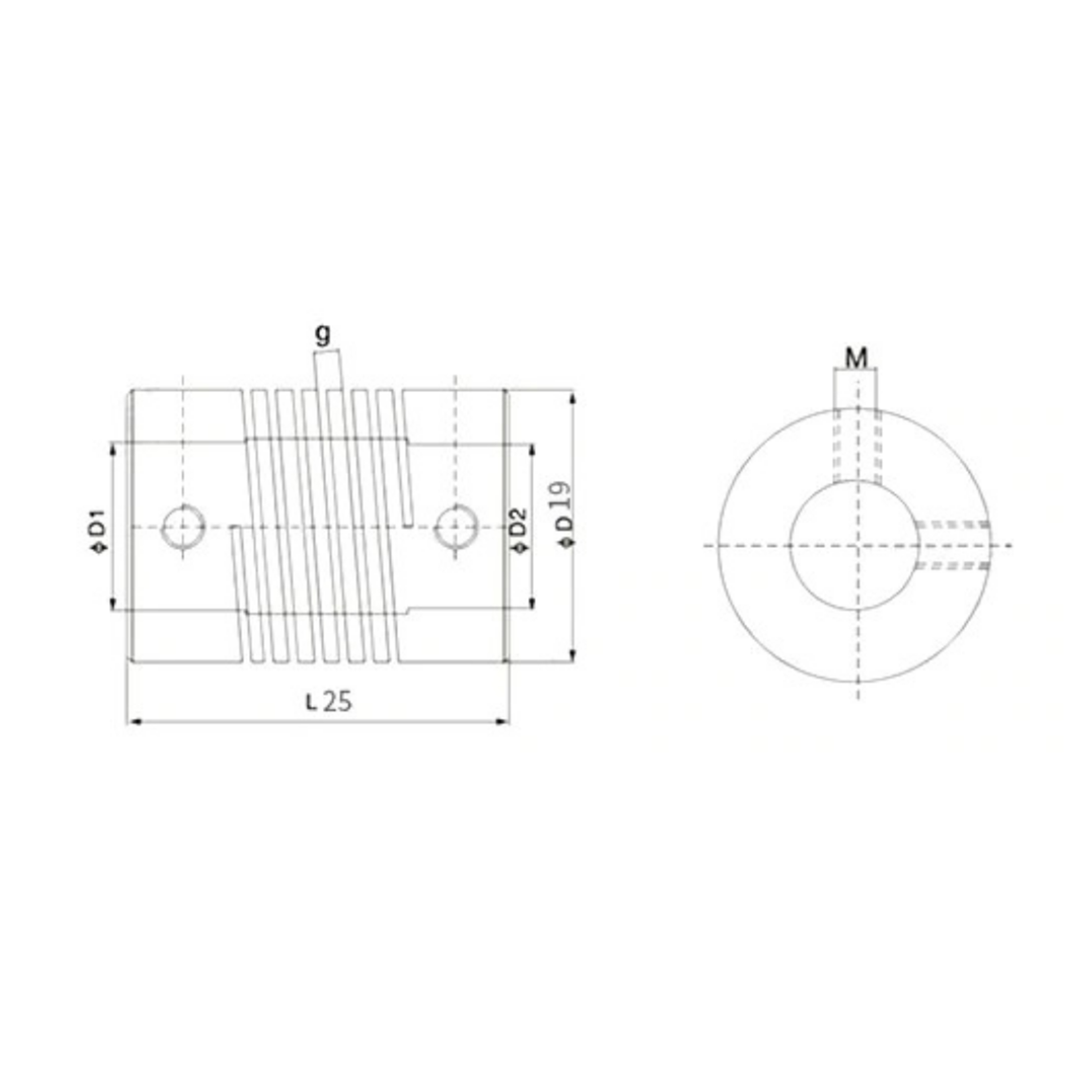 [TN-A5525] TN-A5525 tornillo acople para impresora 3D 5x5x25mm
