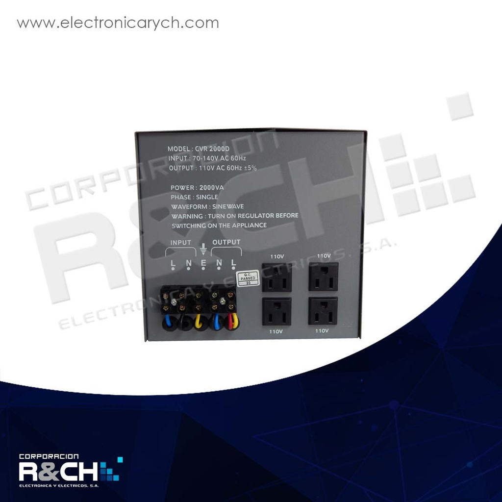 CVR-2000D regulador automatico de voltaje 2000W