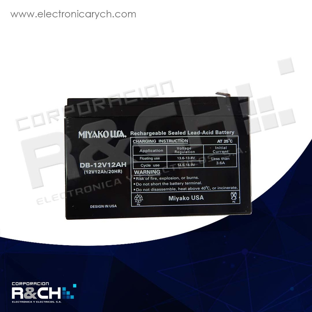 DB-12V12AH bateria sellada acido-plomo 12AH