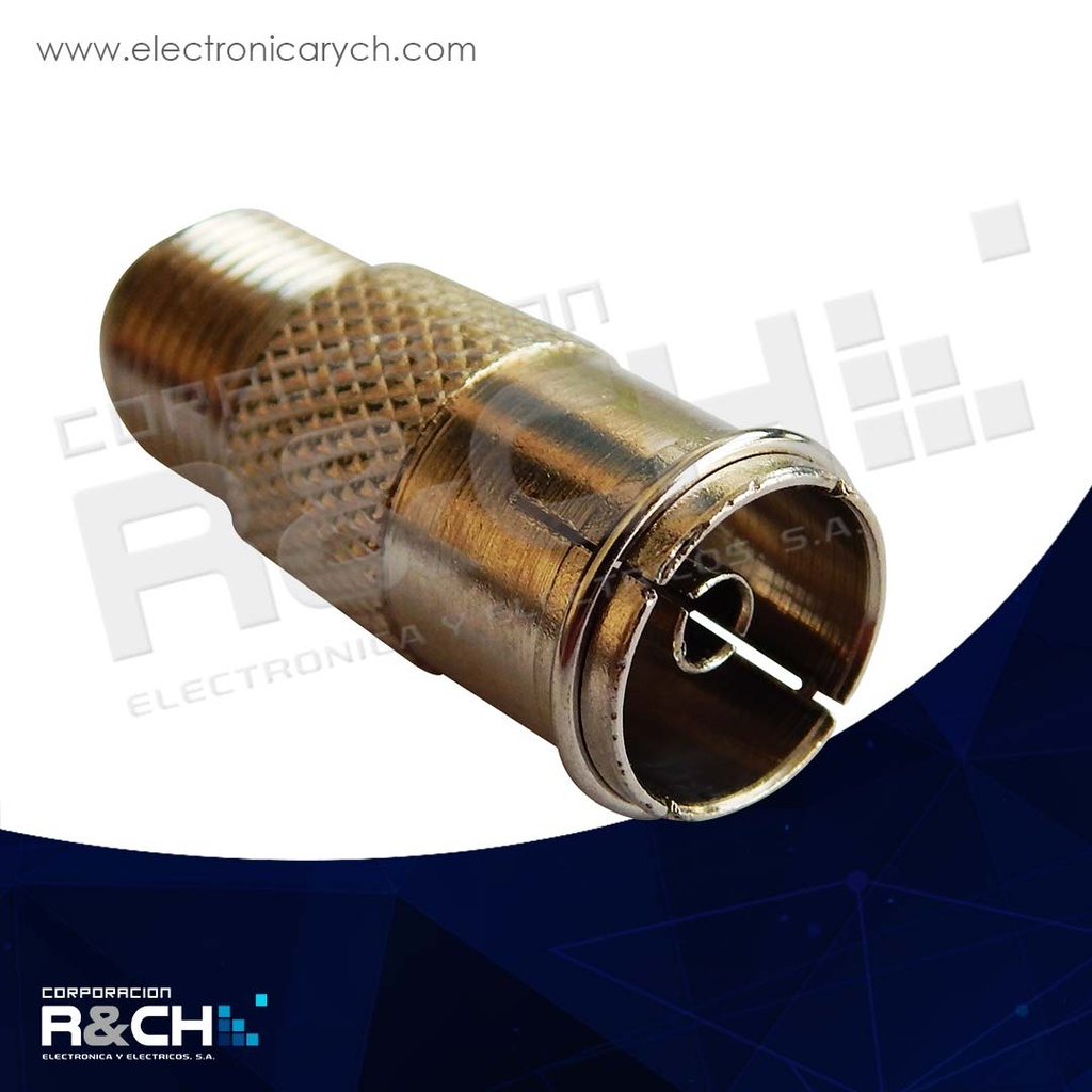 F-89 adaptador hembra coaxial a "Pal" plug a presion