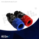 M-190 plug para bocina speakon macho 4 pin rojo azul