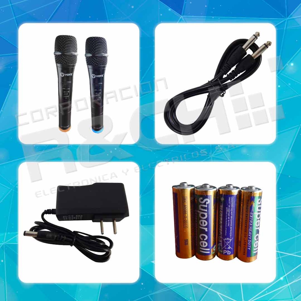 VZ-702-UHF microfono 2 canales UHF wireles Voyz