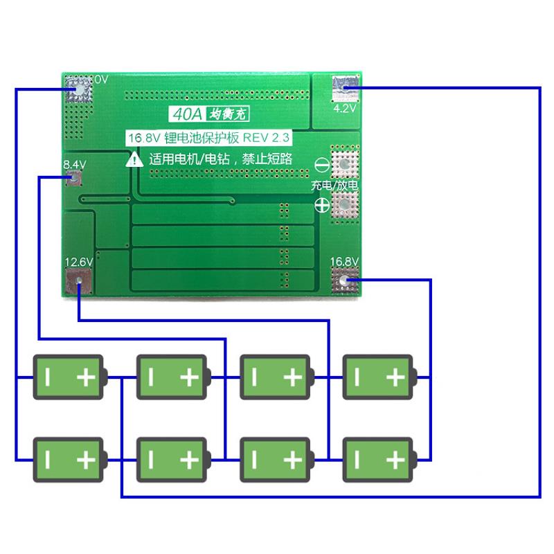 MD-18650-4 modulo protector de bateria 18650 4S 40A