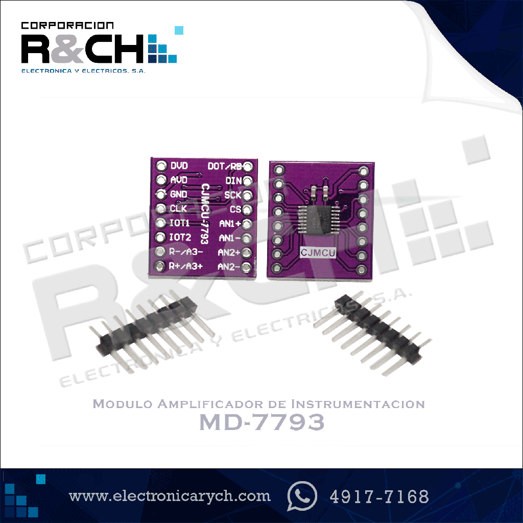 MD-7793 Modulo Amplificador de Instrumentacion AD7793BRUZ