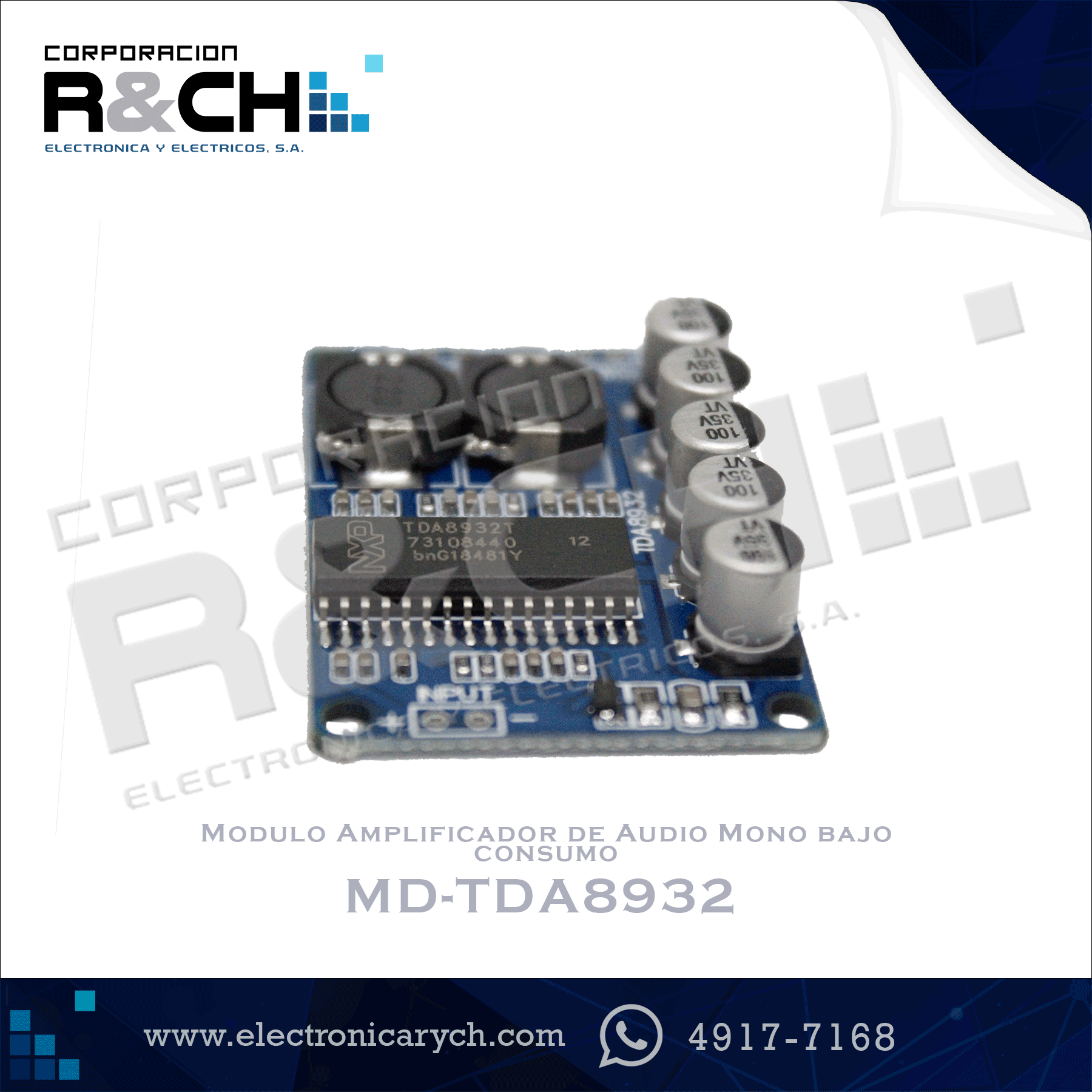 MD-TDA8932 Modulo Amplificador de Audio Mono  bajo consumo TDA8932 35W