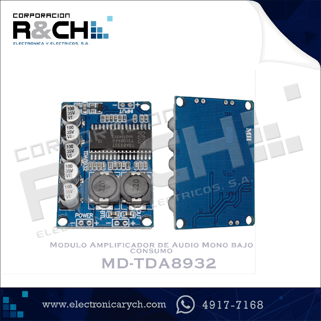 MD-TDA8932 Modulo Amplificador de Audio Mono  bajo consumo TDA8932 35W