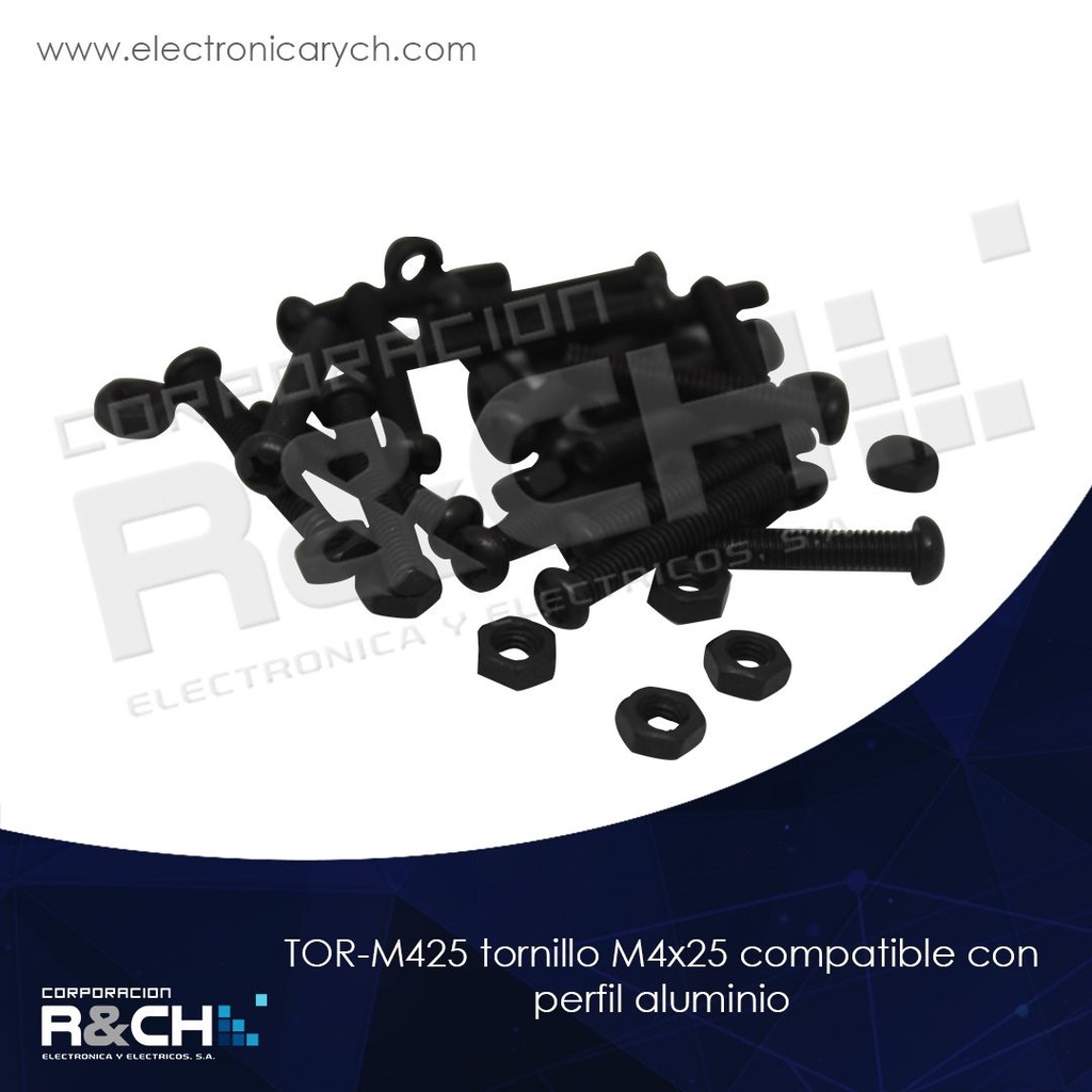 TOR-M425 tornillo M4x25 compatible con perfil aluminio
