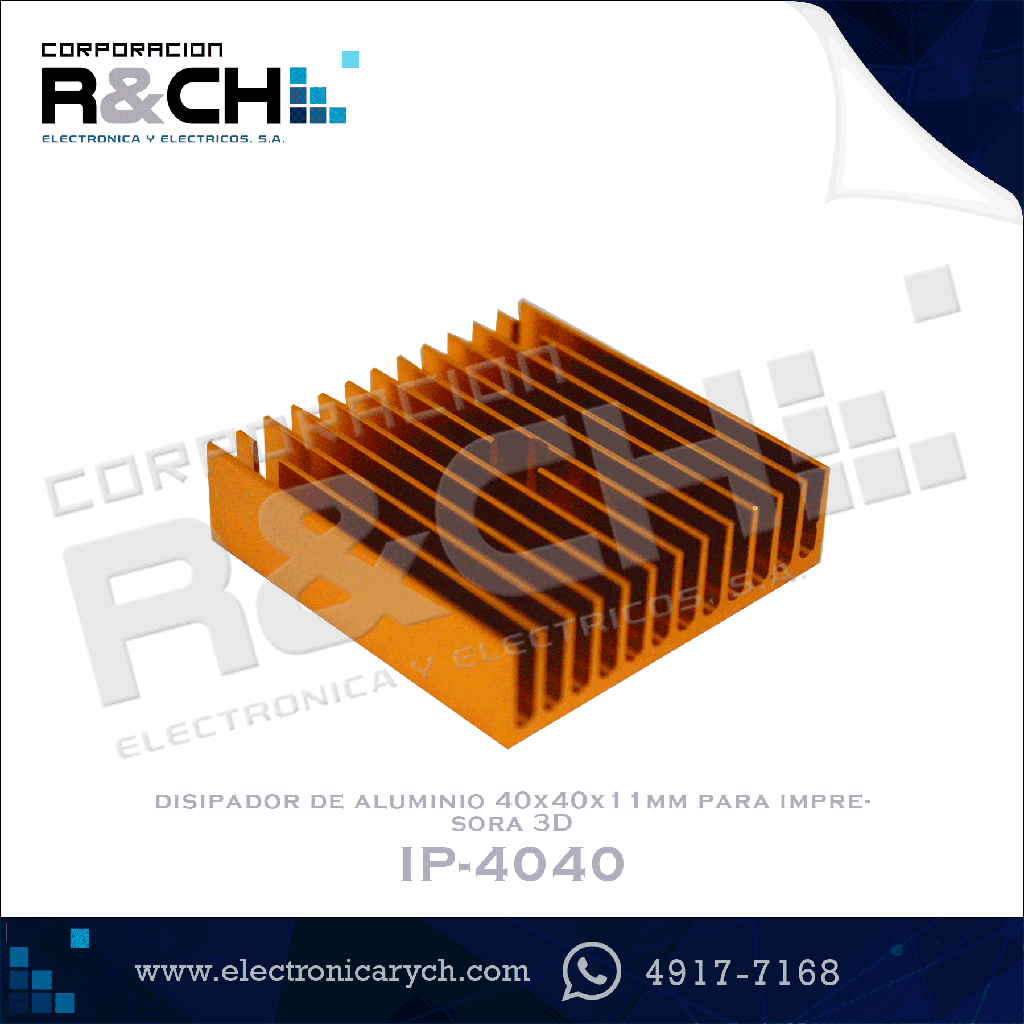 IP-4040 disipador de aluminio 40x40x11mm para impresora 3D