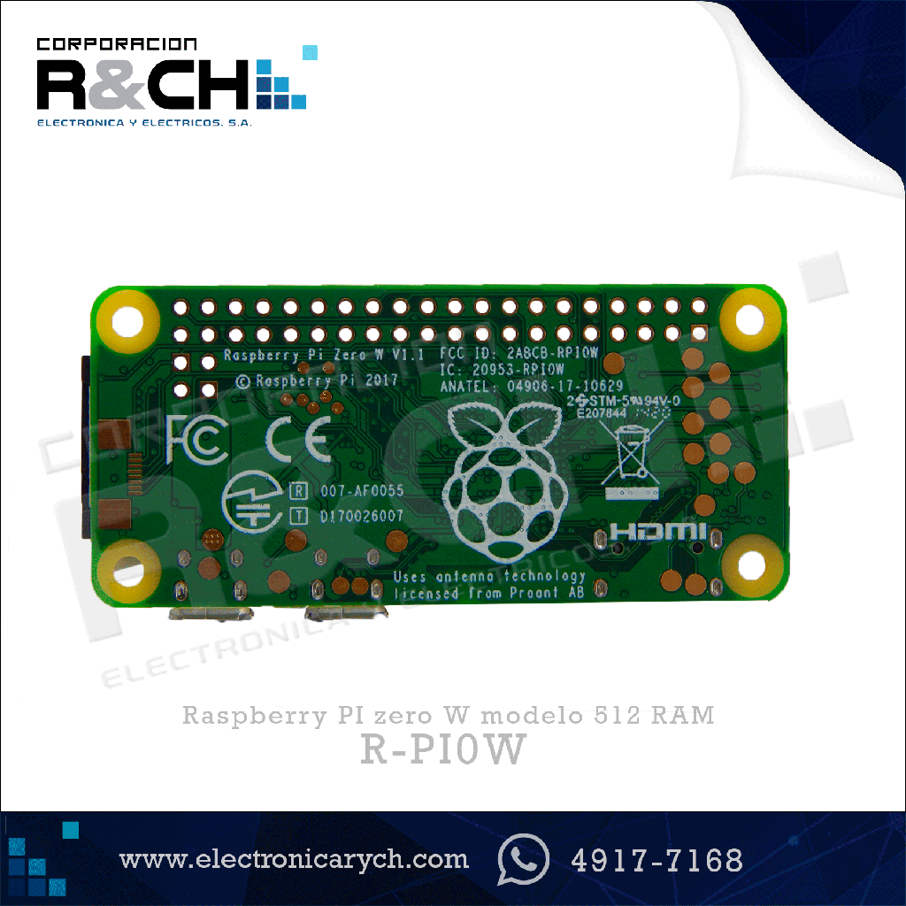 R-PI0W raspberry PI zero W modelo 512 RAM