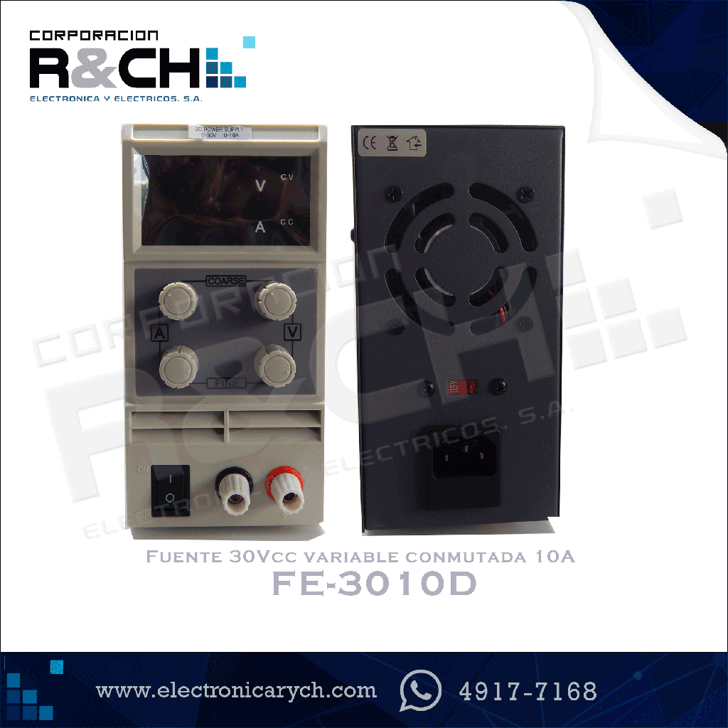 FE-3010D Fuente 30Vcc variable conmutada 10A