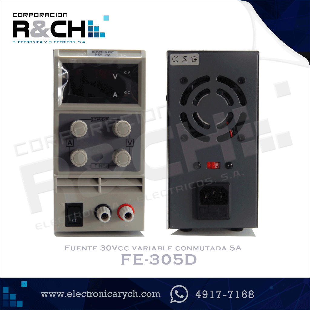 FE-305D Fuente 30Vcc variable conmutada 5A