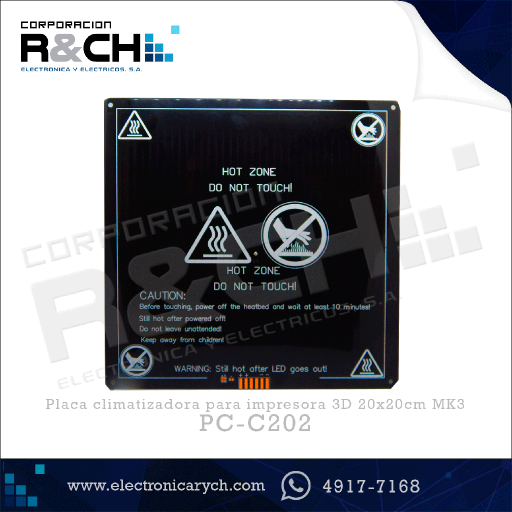 PC-C202 placa climatizadora para impresora 3D 20x20cm MK3