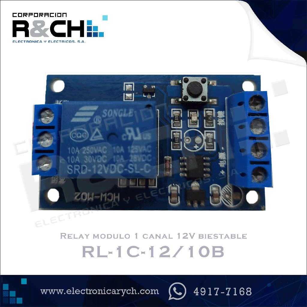 RL-1C-12/10B Relay modulo 1 canal 12V biestable