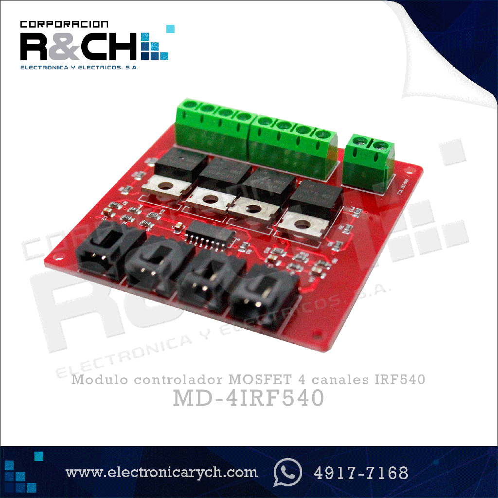 MD-4IRF540 modulo controlador MOSFET  4 canales IRF540