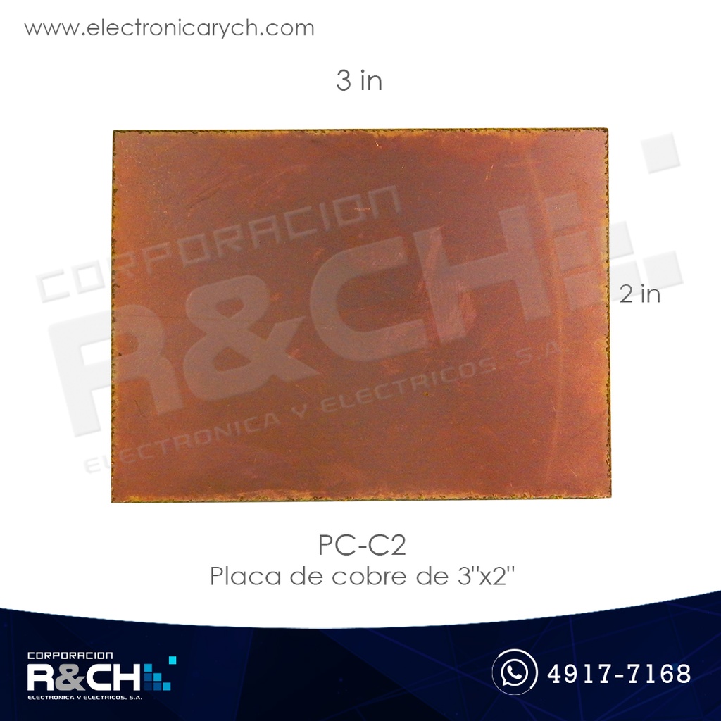 PC-C2 placa de cobre de 3"x2"
