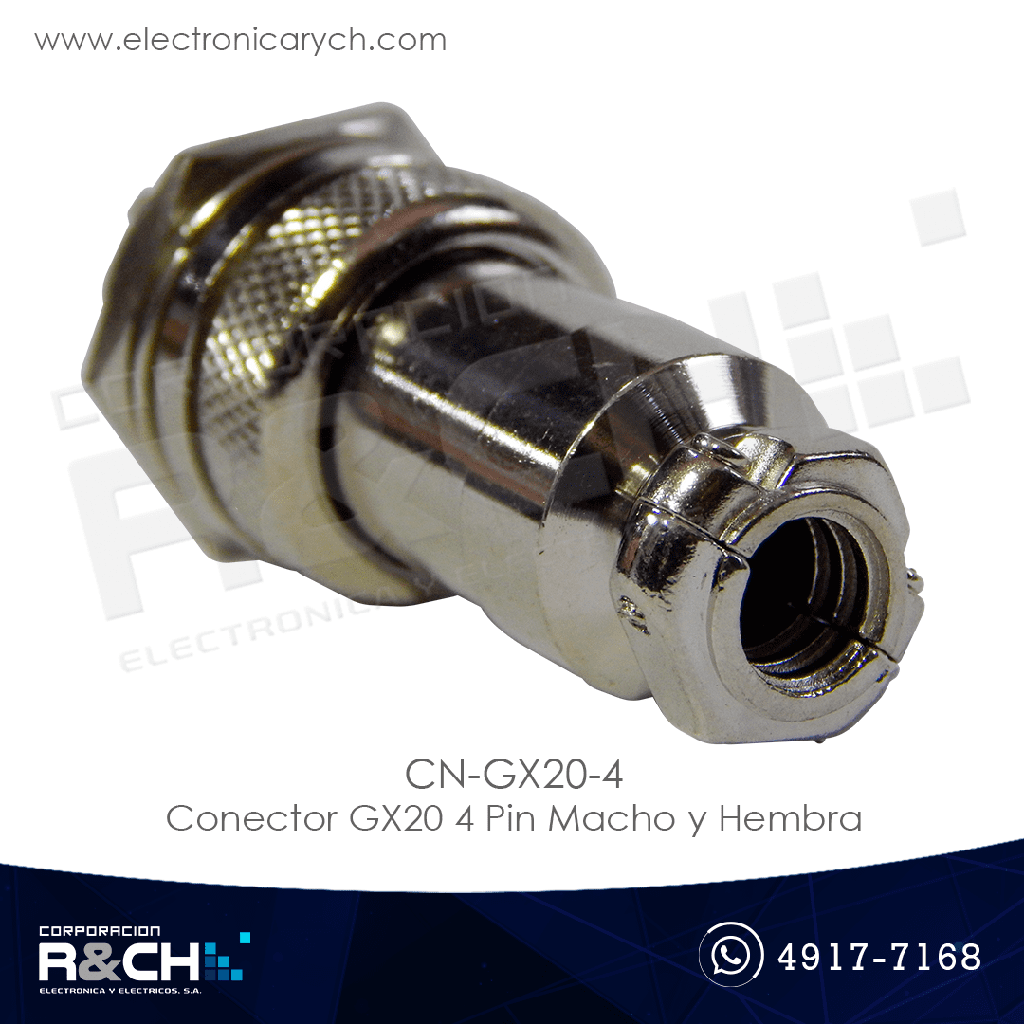 CN-GX20-4 Conector GX20 4 Pin Macho y Hembra
