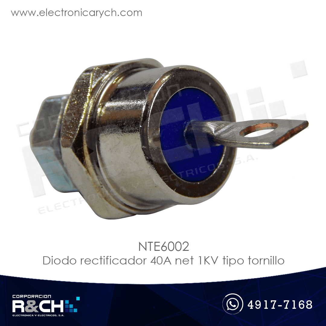 NTE6002 diodo rectificador 40A net 1KV tipo tornillo