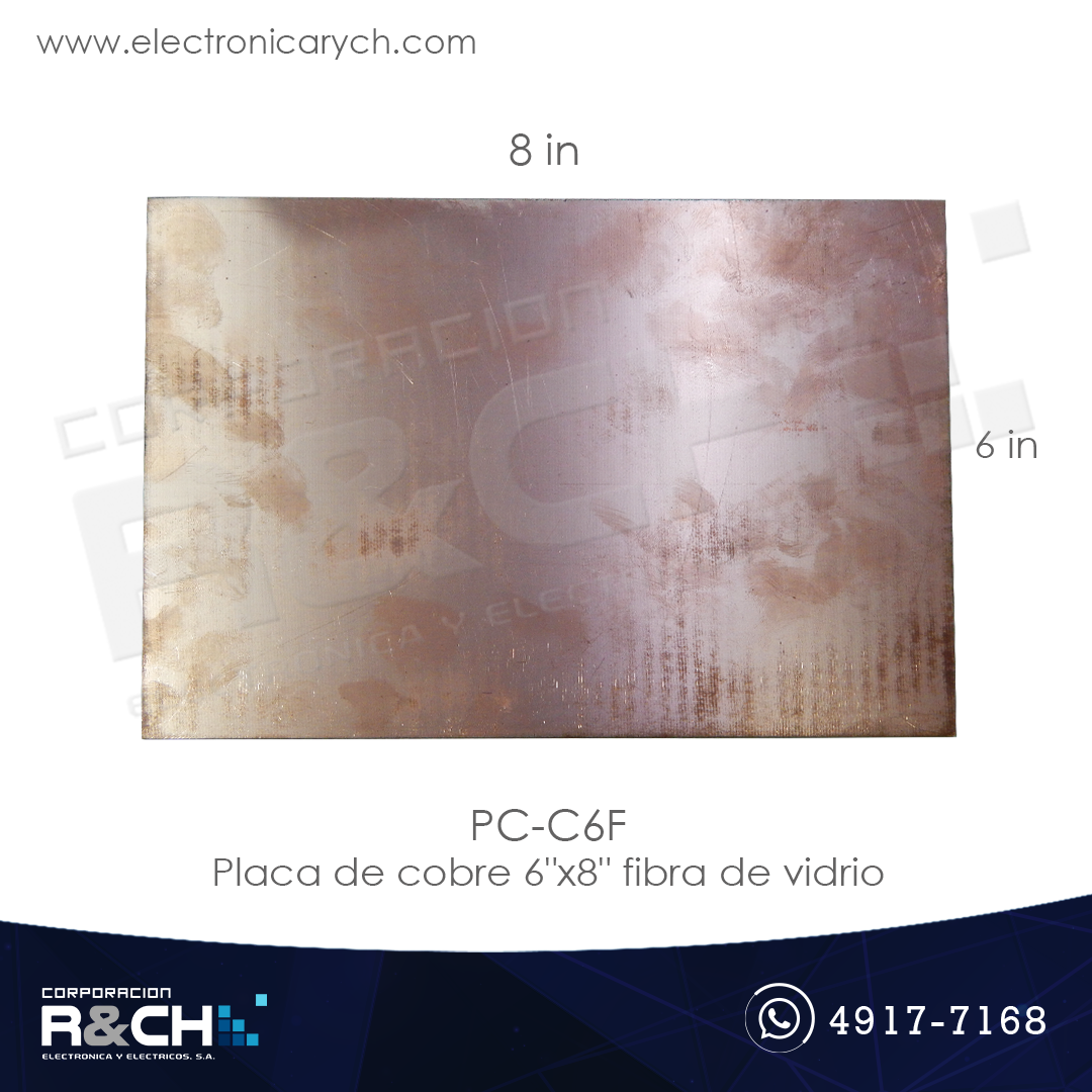 PC-C6F placa de cobre 6&quot;x8&quot; fibra de vidrio