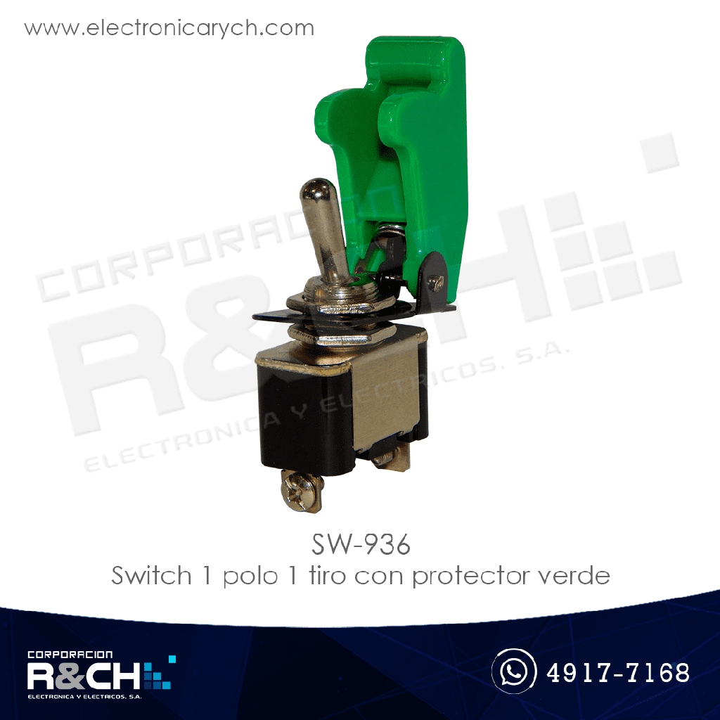 SW-936 switch 1 polo 1 tiro con protector verde