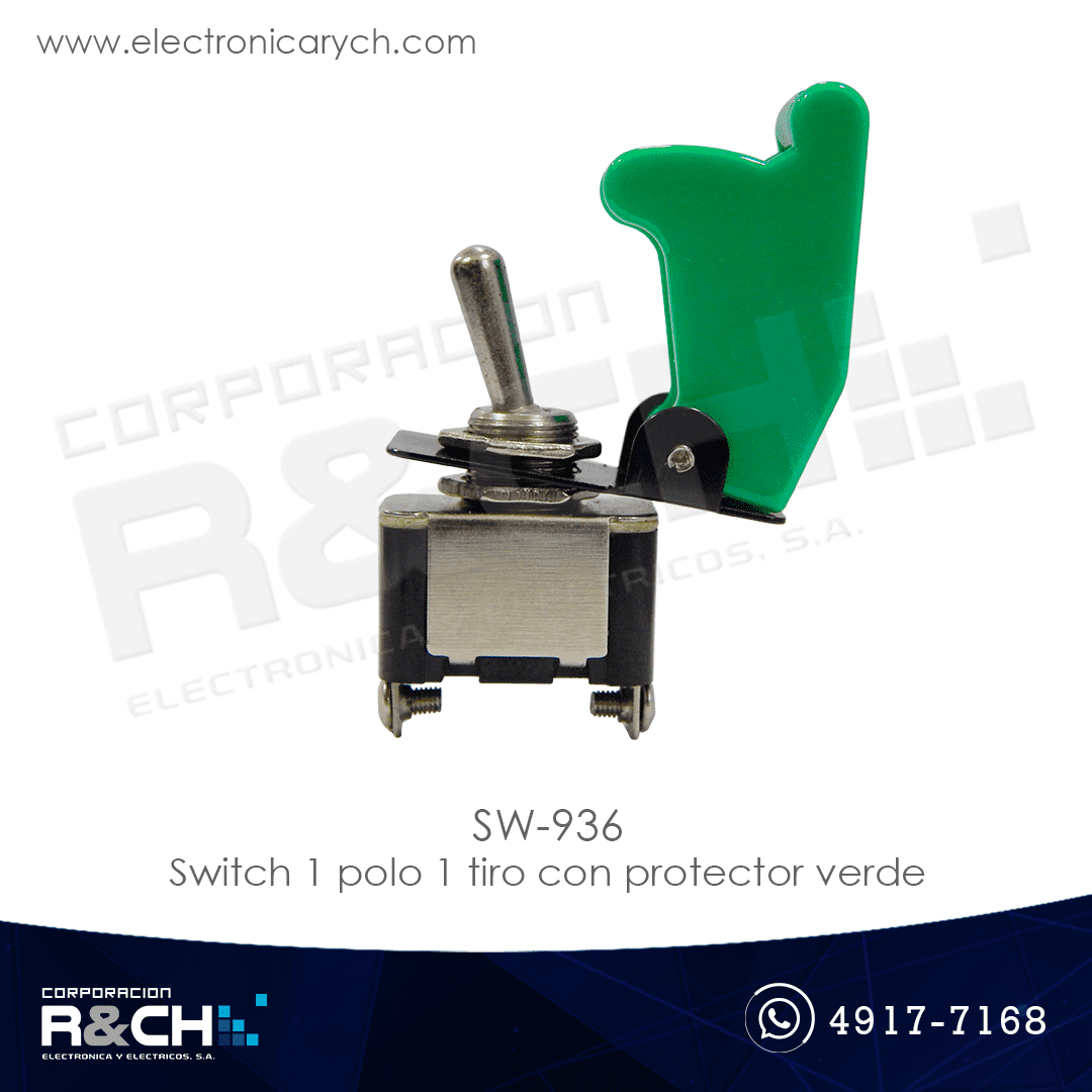 SW-936 switch 1 polo 1 tiro con protector verde