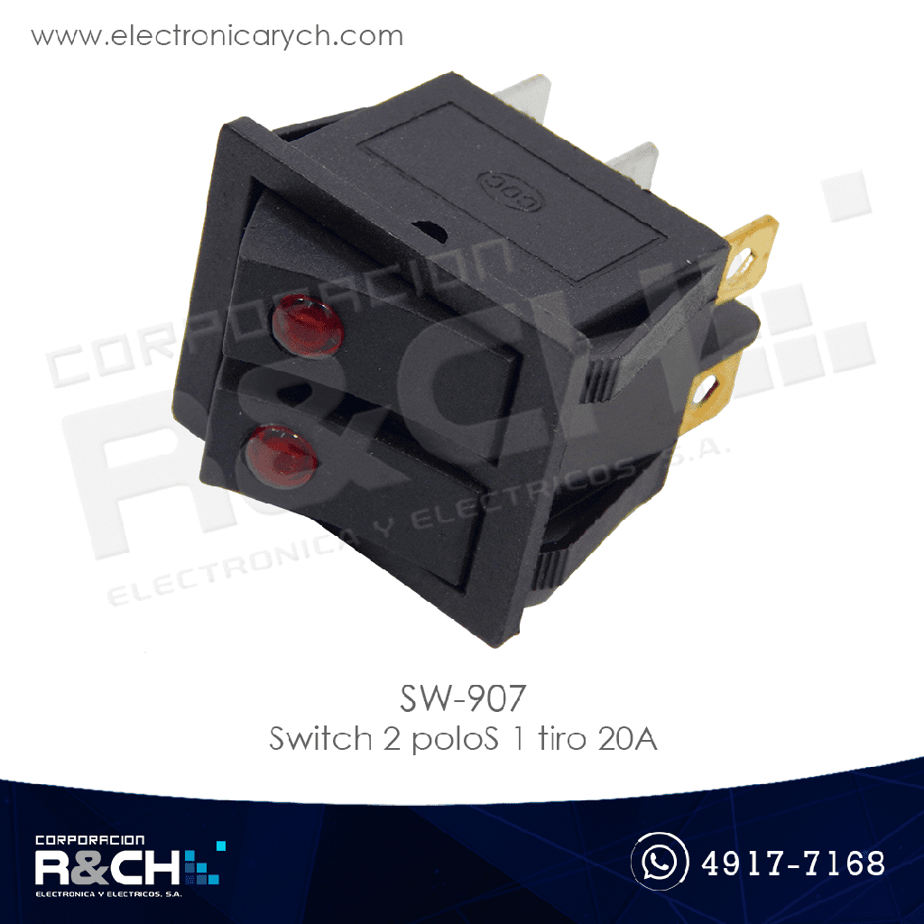 SW-907 switch 2 poloS 1 tiro 20A