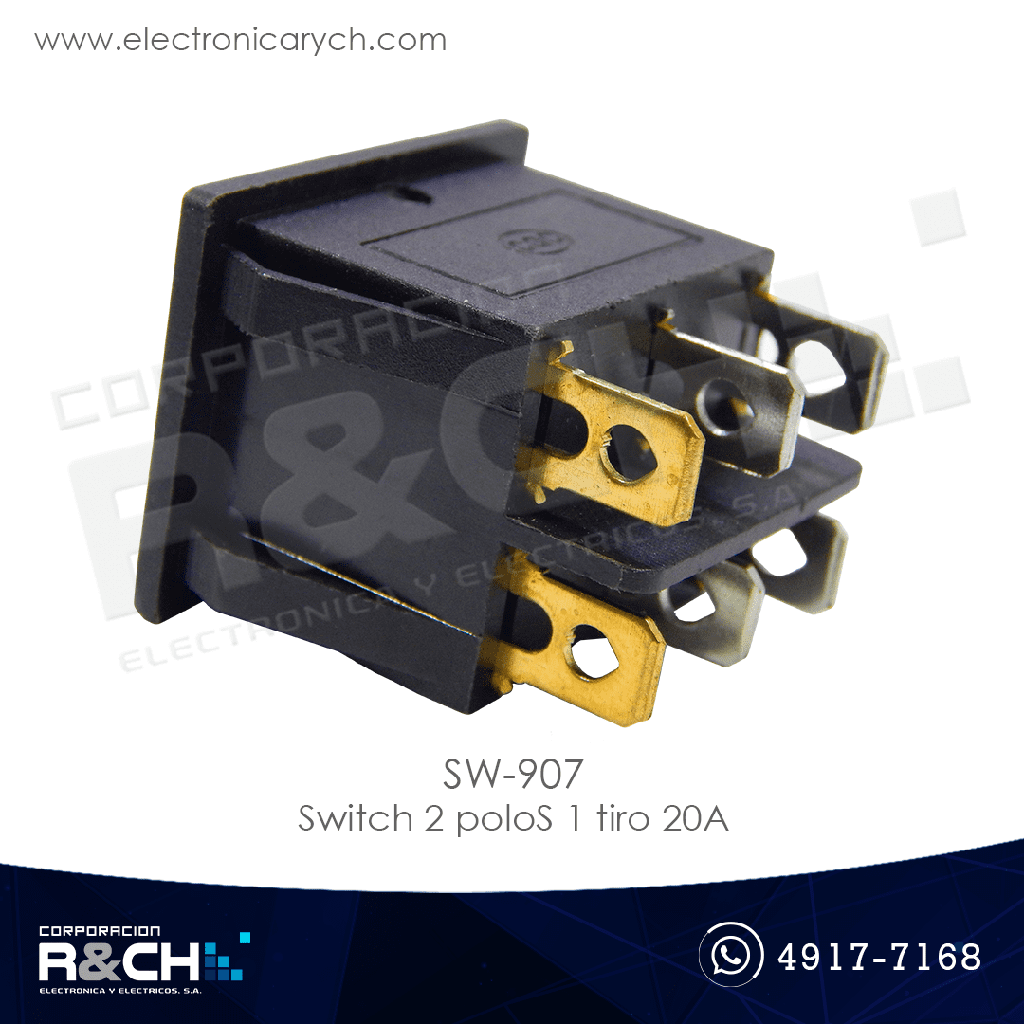 SW-907 switch 2 poloS 1 tiro 20A
