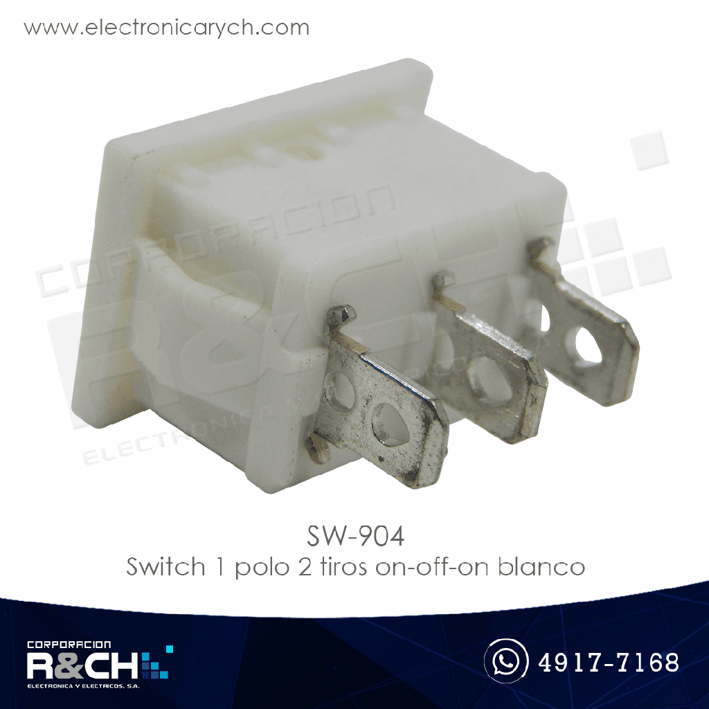 SW-904 Switch 1 polo 2 tiros on-off-on blanco