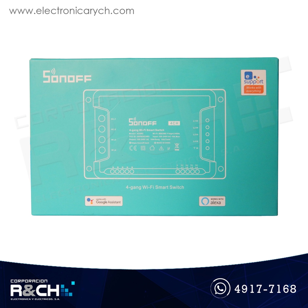 SW-4CH Switch inteligente para domotica 4 canales sonoff