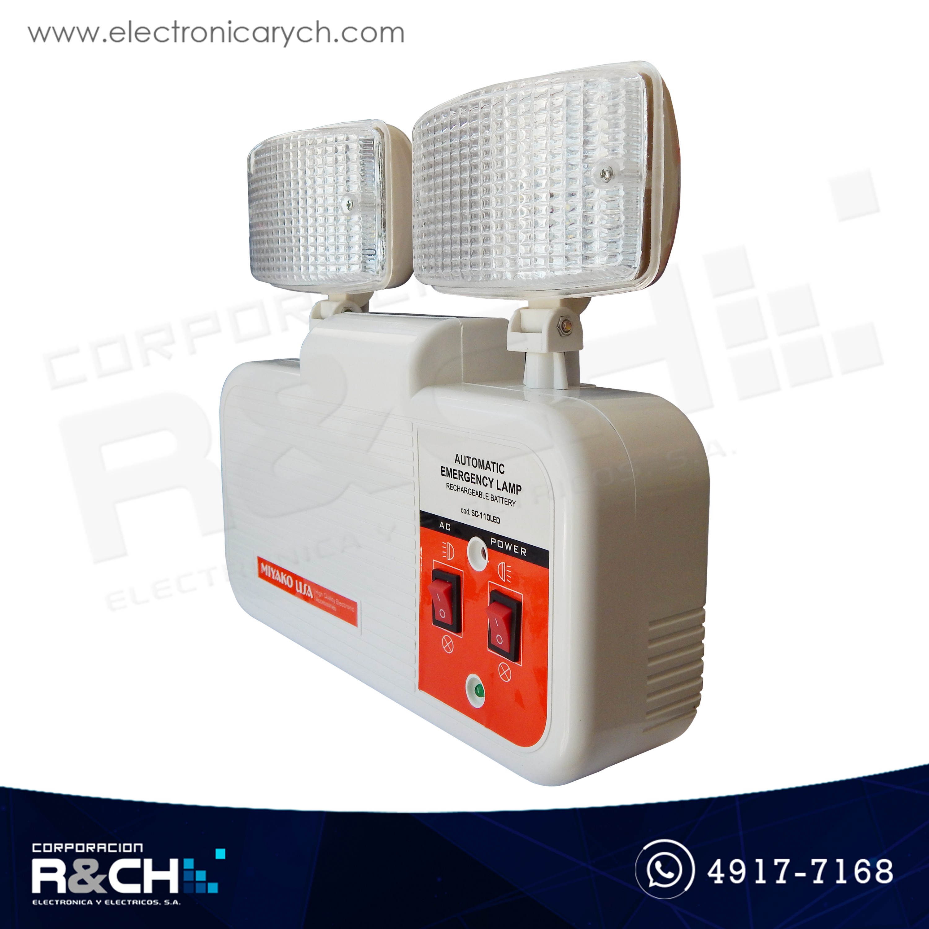 SC-110LED Lámpara de emergencia automática LED 2x3W