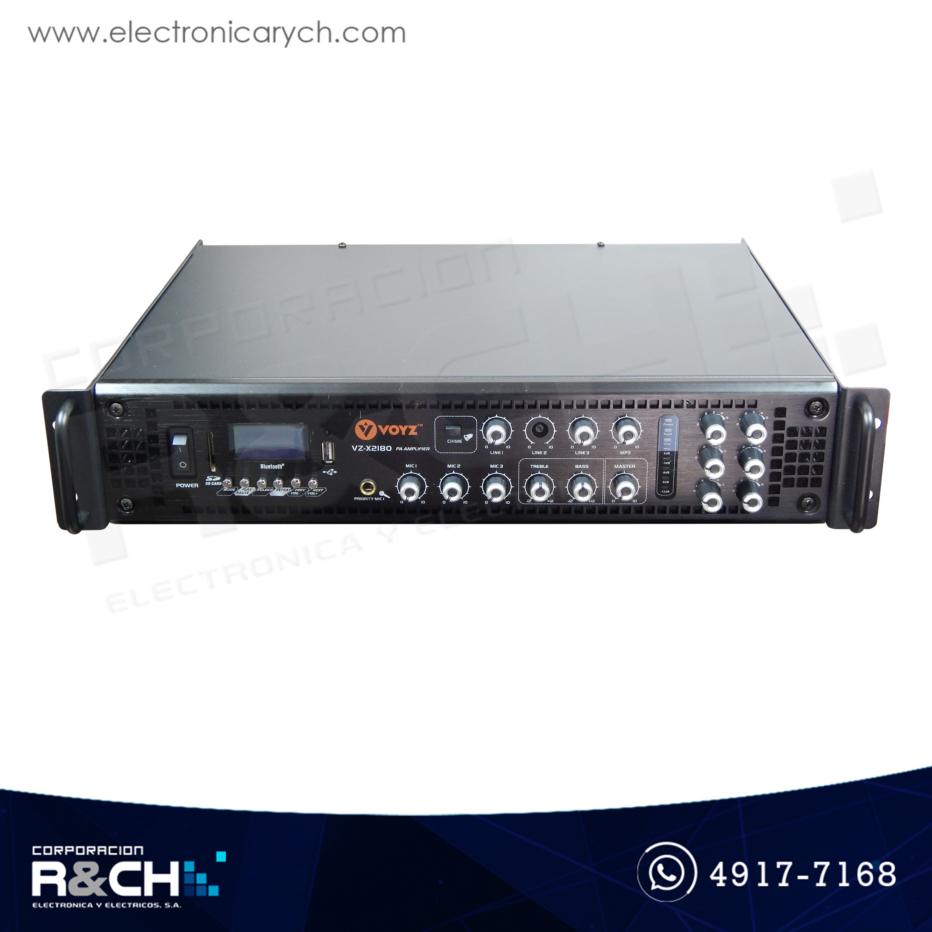 VZ-X2180 Amplificador de poder profesional VOYZ 300W 6 zonas