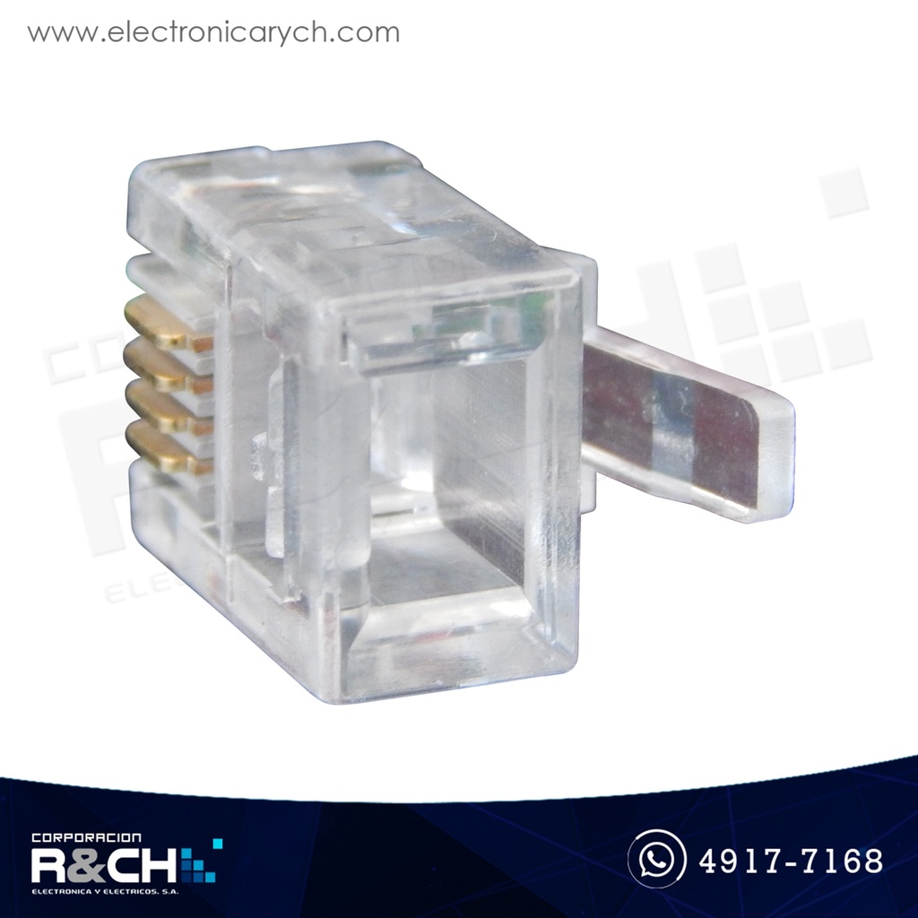 CN-RJ11 Conector RJ11 generico 4 contactos para cable plano