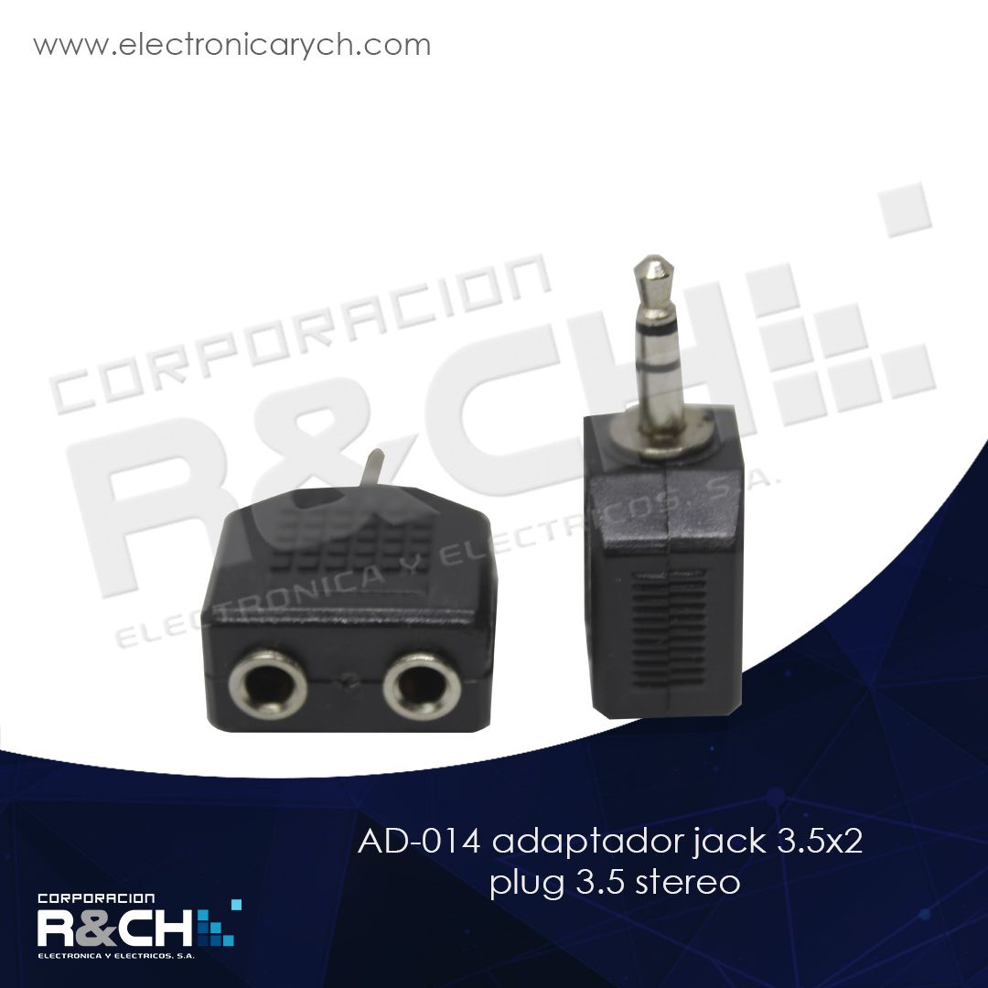 AD-014 adaptador jack 3.5x2 plug 3.5 stereo