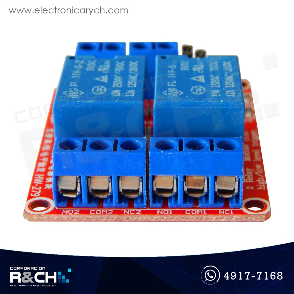 RL-2C-5/15P Relay módulo 2 channel 5V 1 polo 2 tiros con optoacoplador