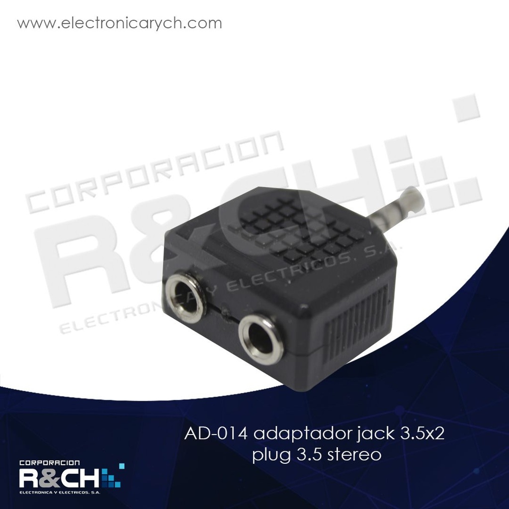 AD-014 adaptador jack 3.5x2 plug 3.5 stereo