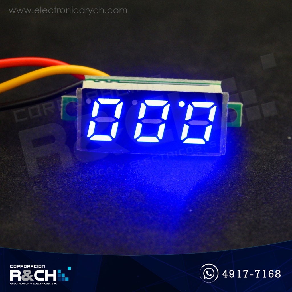 MD-DP28B Voltímetro 0.28" 2.5-30V dos lineas tipo display Azul