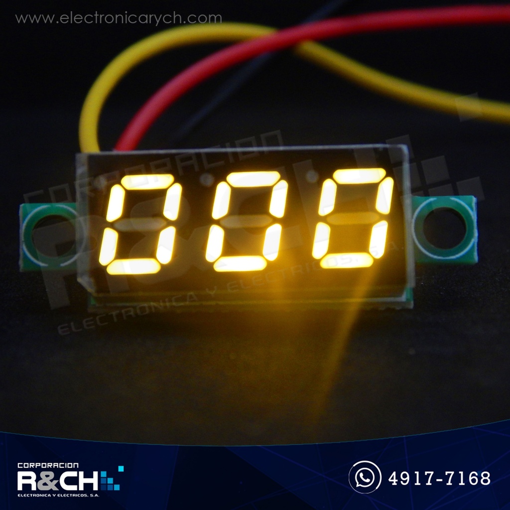 MD-DP28Y Voltímetro 0.28" 2.5-30V dos lineas tipo display Amarillo