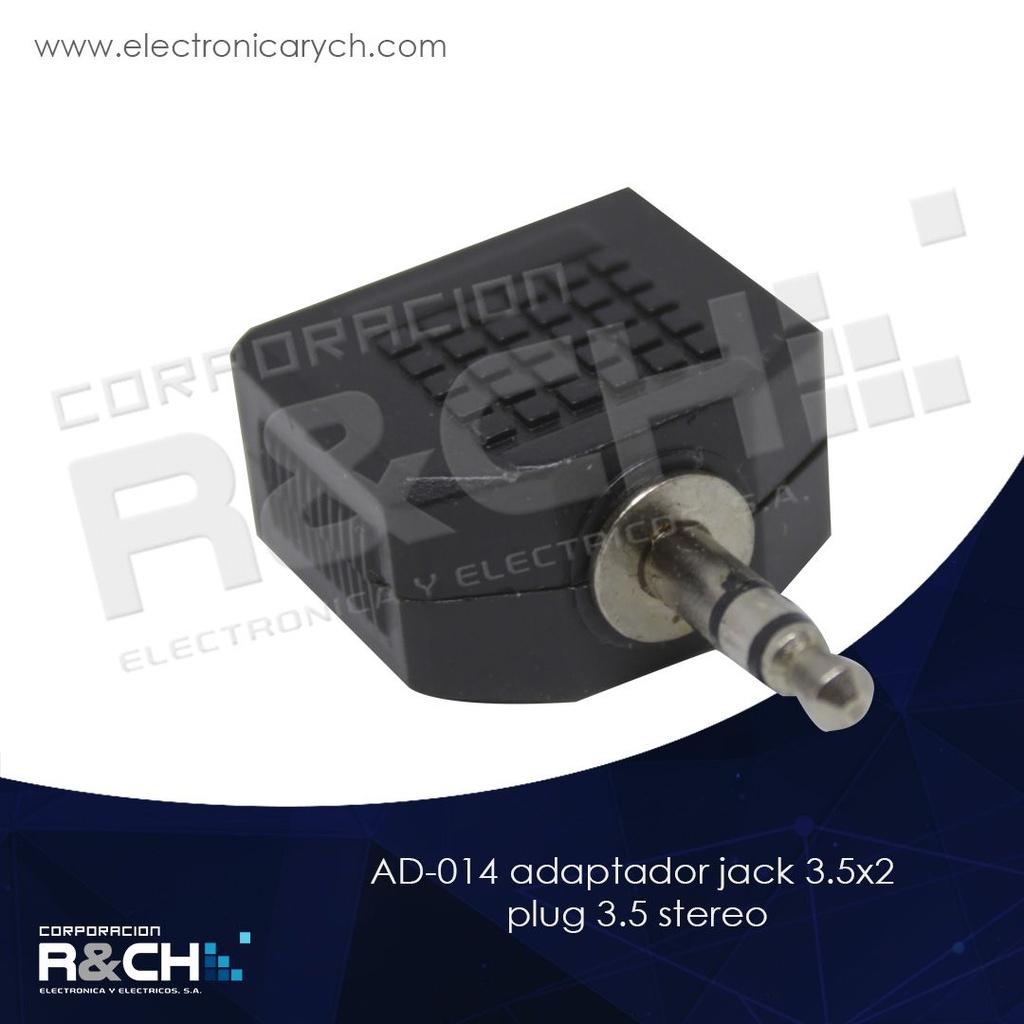 AD-014 adaptador jack 3.5x2 plug 3.5 stereo